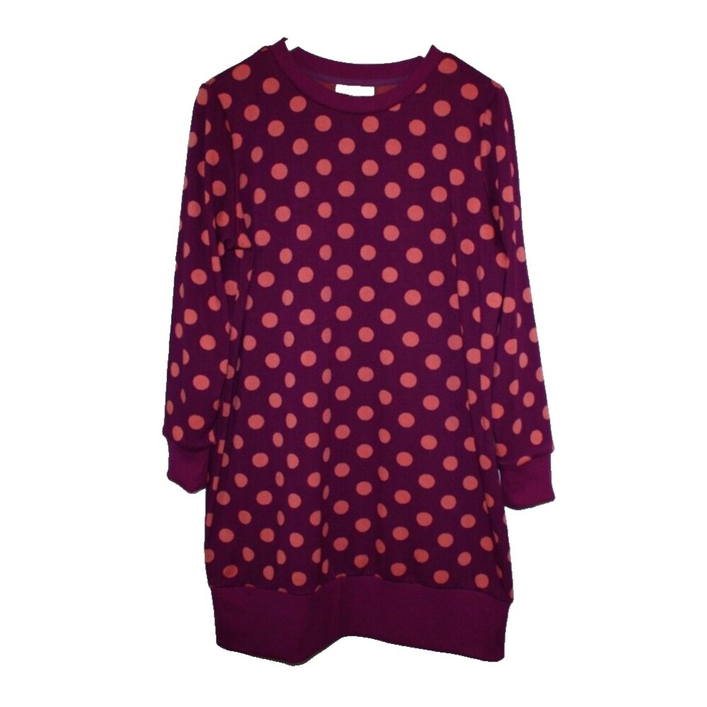 Victor Glemaud Target Sweater Large Purple Tunic Polka Dot Retro Grannycore Art